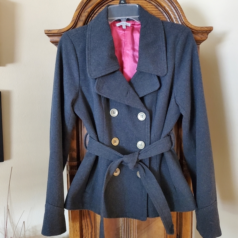 Charlotte Russe Women's Belted Pea Coat - Picture 1 of 6